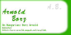 arnold borz business card